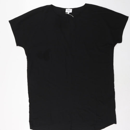 Zizzi Womens Black Polyester T-Shirt Dress Size M Round Neck Pullover