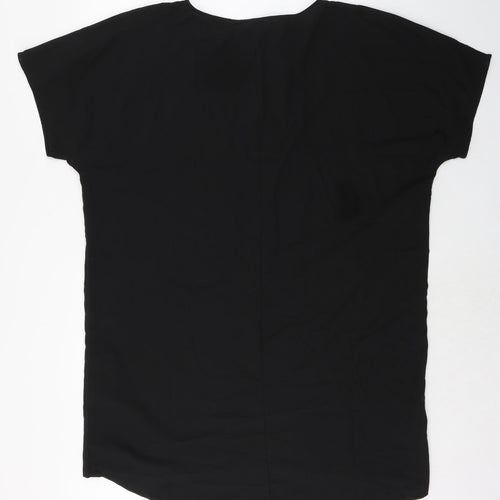 Zizzi Womens Black Polyester T-Shirt Dress Size M Round Neck Pullover