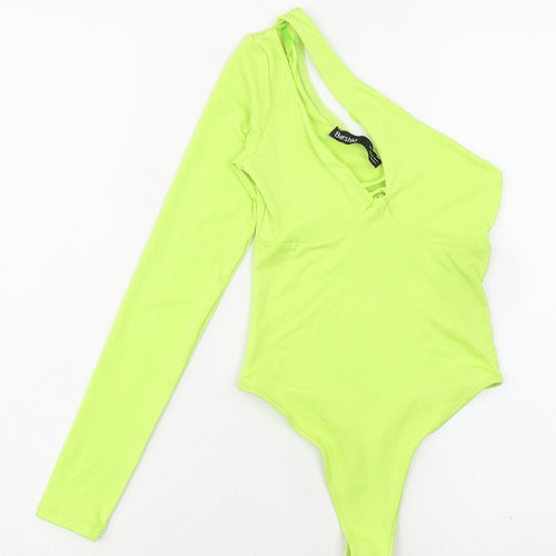 Bershka Womens Yellow Polyester Bodysuit One-Piece Size XS Snap