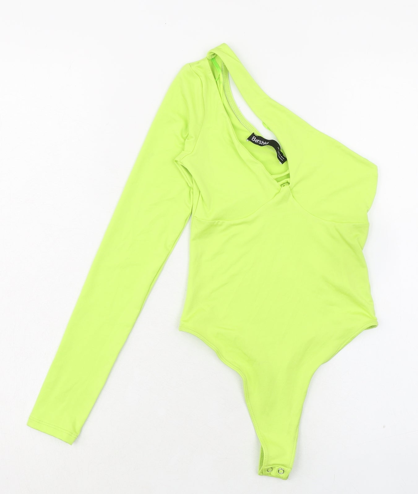 Bershka Womens Yellow Polyester Bodysuit One-Piece Size XS Snap