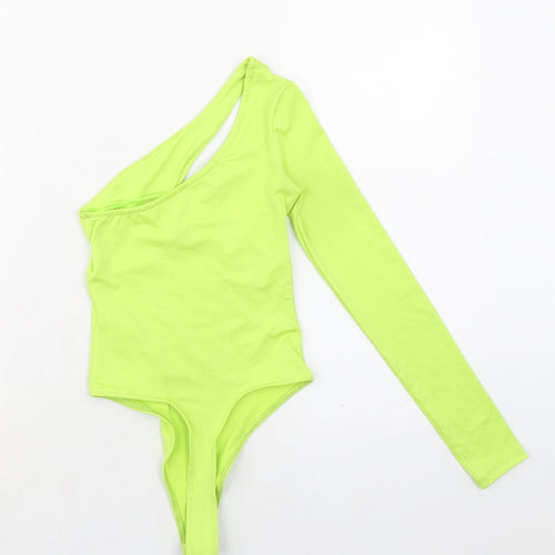 Bershka Womens Yellow Polyester Bodysuit One-Piece Size XS Snap
