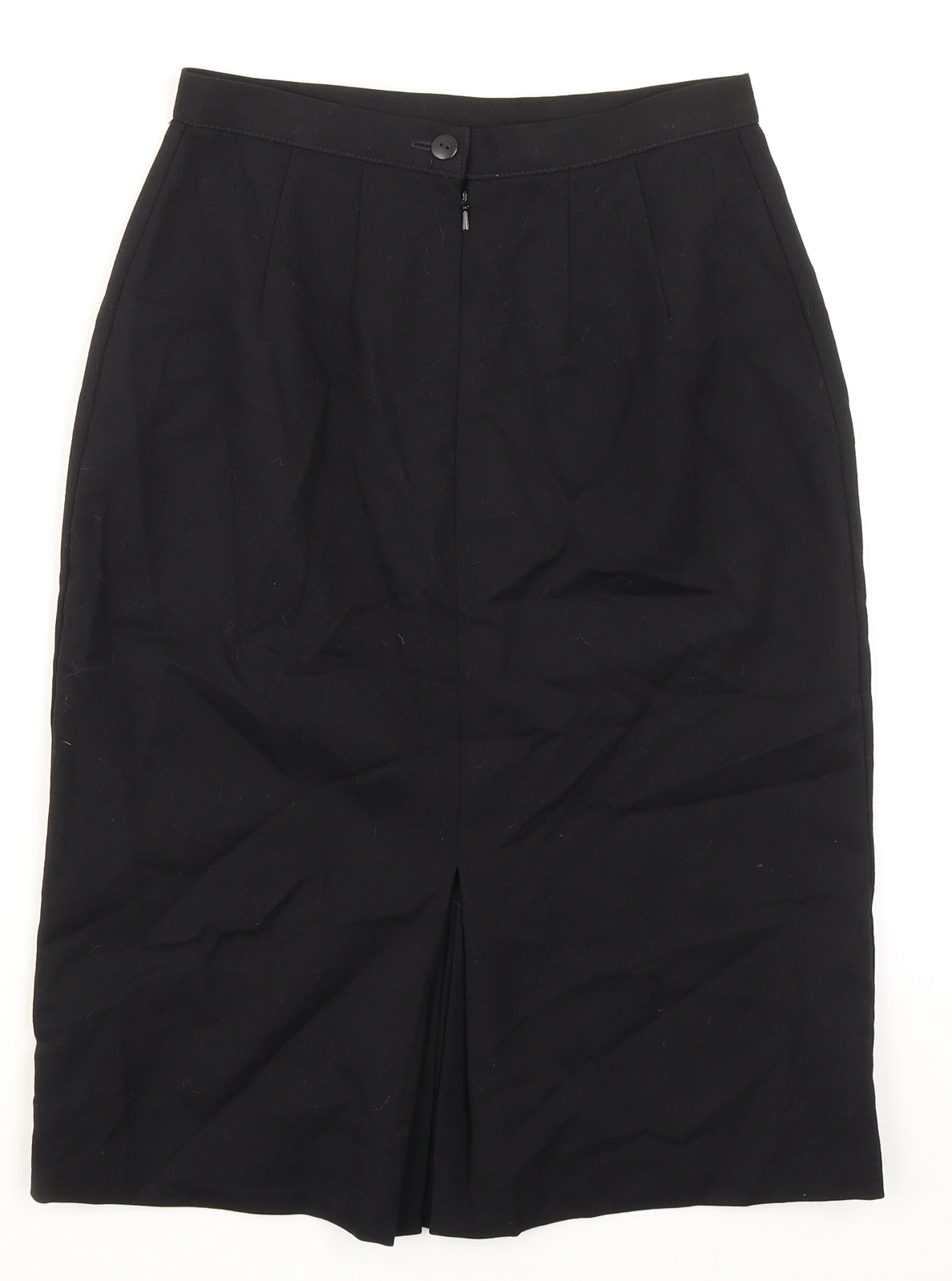 St Michael Womens Black Wool Straight & Pencil Skirt Size 10 Zip