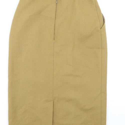 Telesport Womens Beige Wool Straight & Pencil Skirt Size 10 Zip