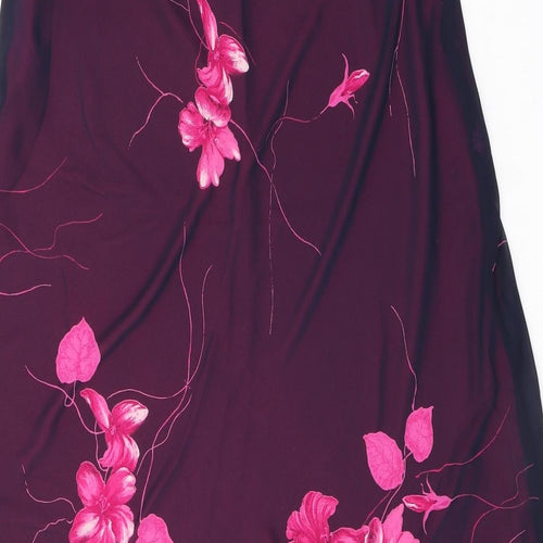 Jacques Vert Womens Pink Floral Polyester Swing Skirt Size 14