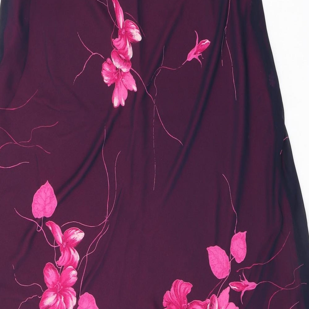 Jacques Vert Womens Pink Floral Polyester Swing Skirt Size 14