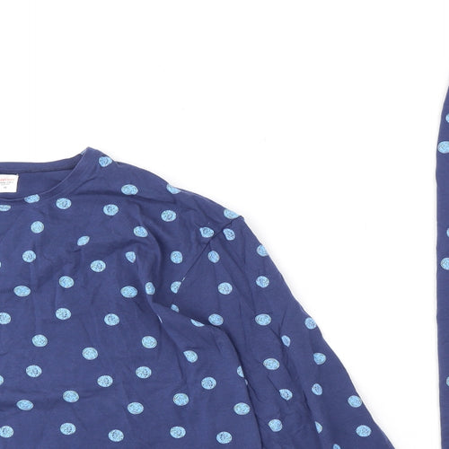 John Lewis Womens Blue Polka Dot Cotton Top Pyjama Set Size 10