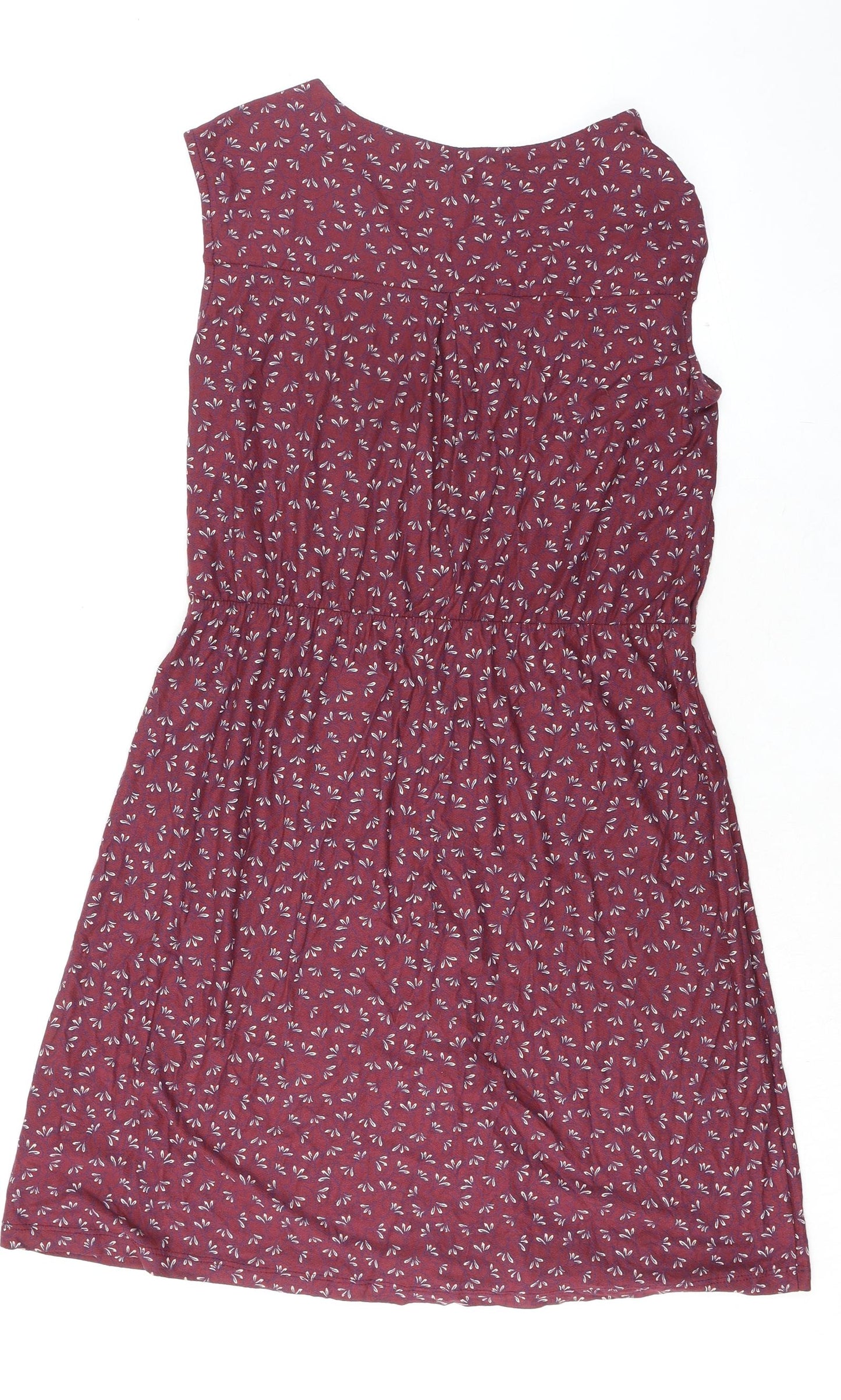 NEXT Womens Purple Floral Trivinyl Shift Size 10 V-Neck Button