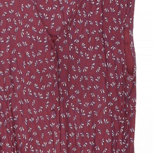 NEXT Womens Purple Floral Trivinyl Shift Size 10 V-Neck Button