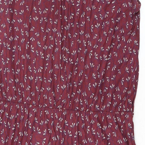 NEXT Womens Purple Floral Trivinyl Shift Size 10 V-Neck Button