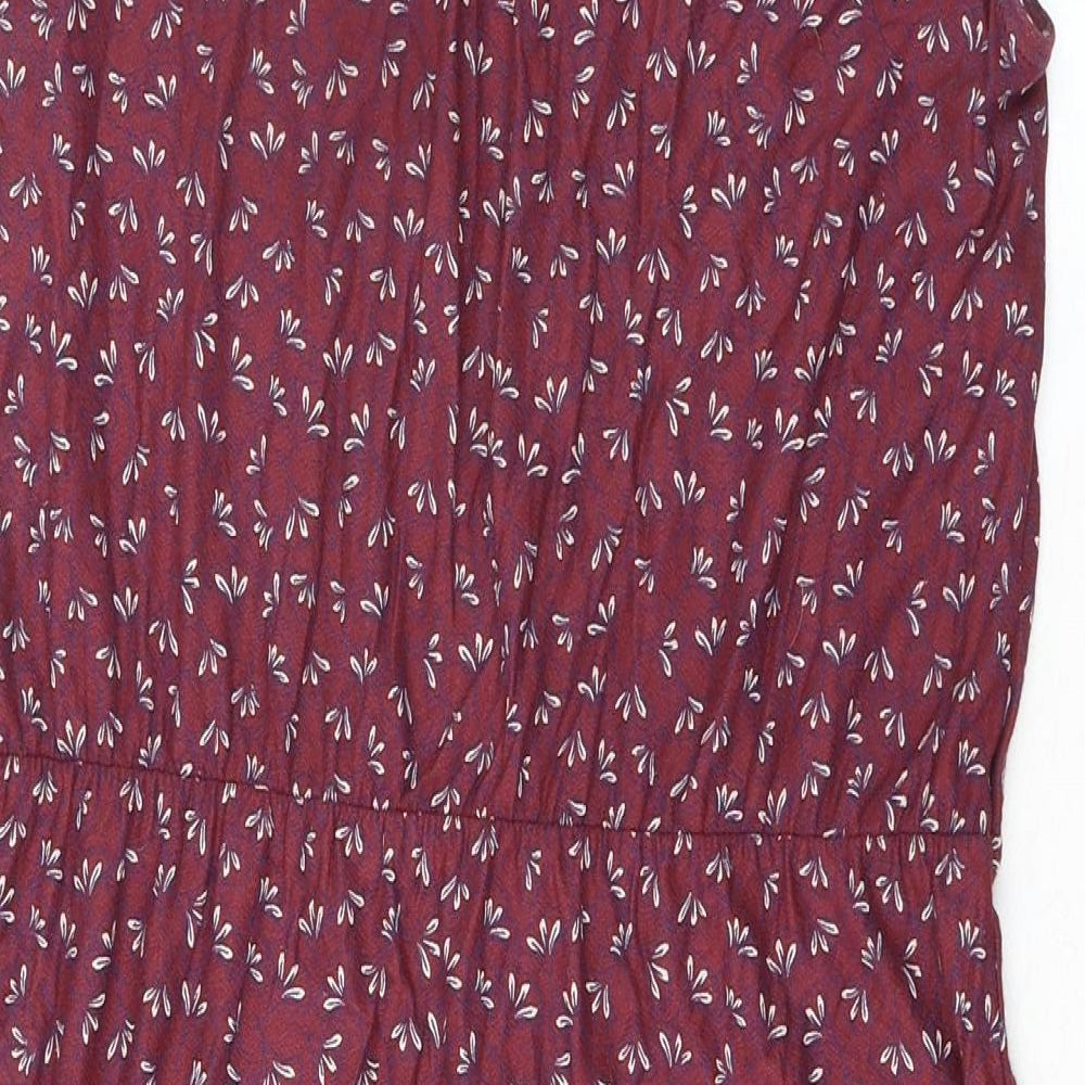 NEXT Womens Purple Floral Trivinyl Shift Size 10 V-Neck Button