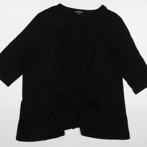 AAMILIFE Womens Black V-Neck Viscose Cardigan Jumper Size XL