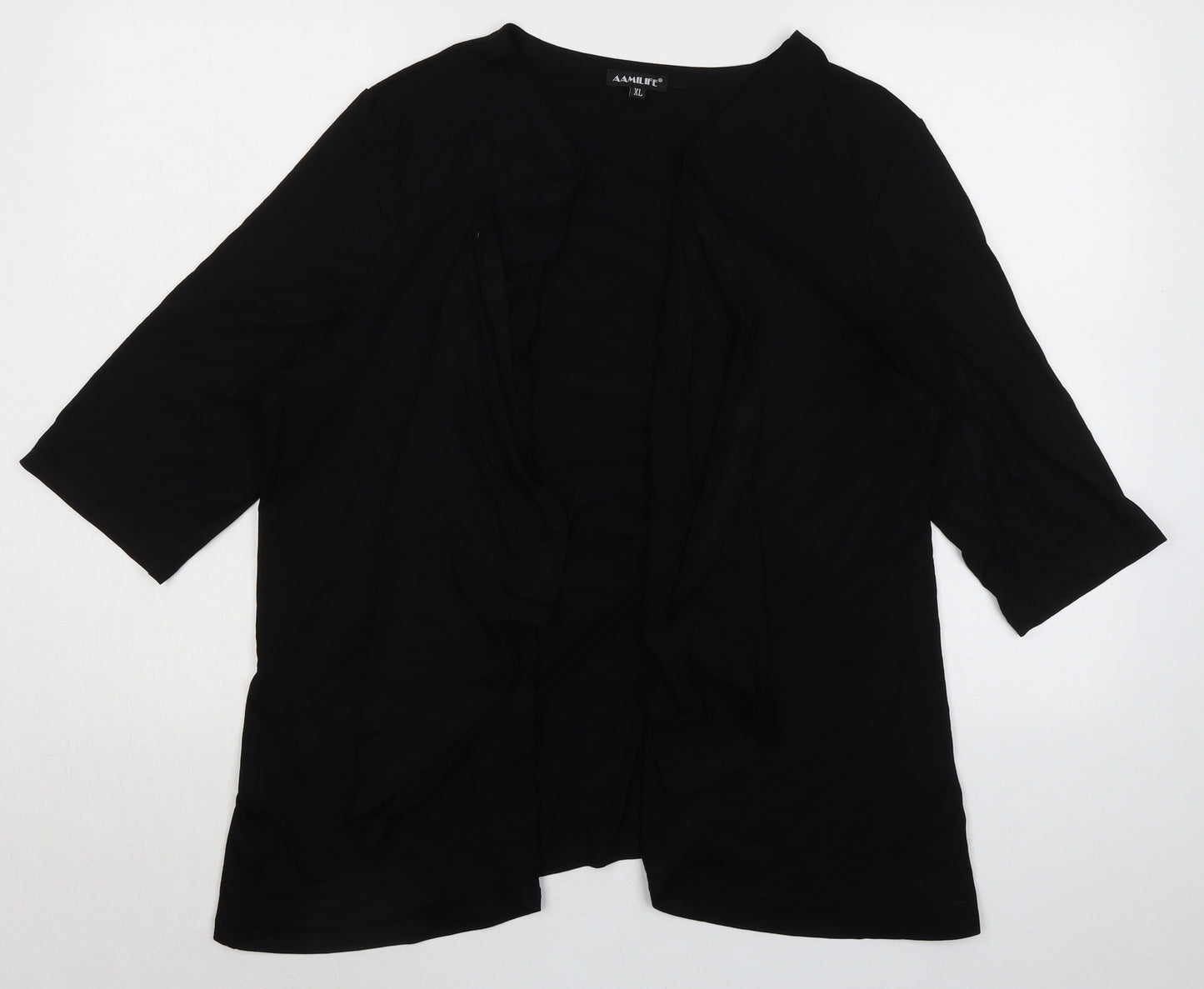 AAMILIFE Womens Black V-Neck Viscose Cardigan Jumper Size XL