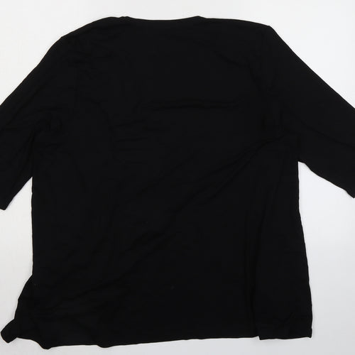 AAMILIFE Womens Black V-Neck Viscose Cardigan Jumper Size XL