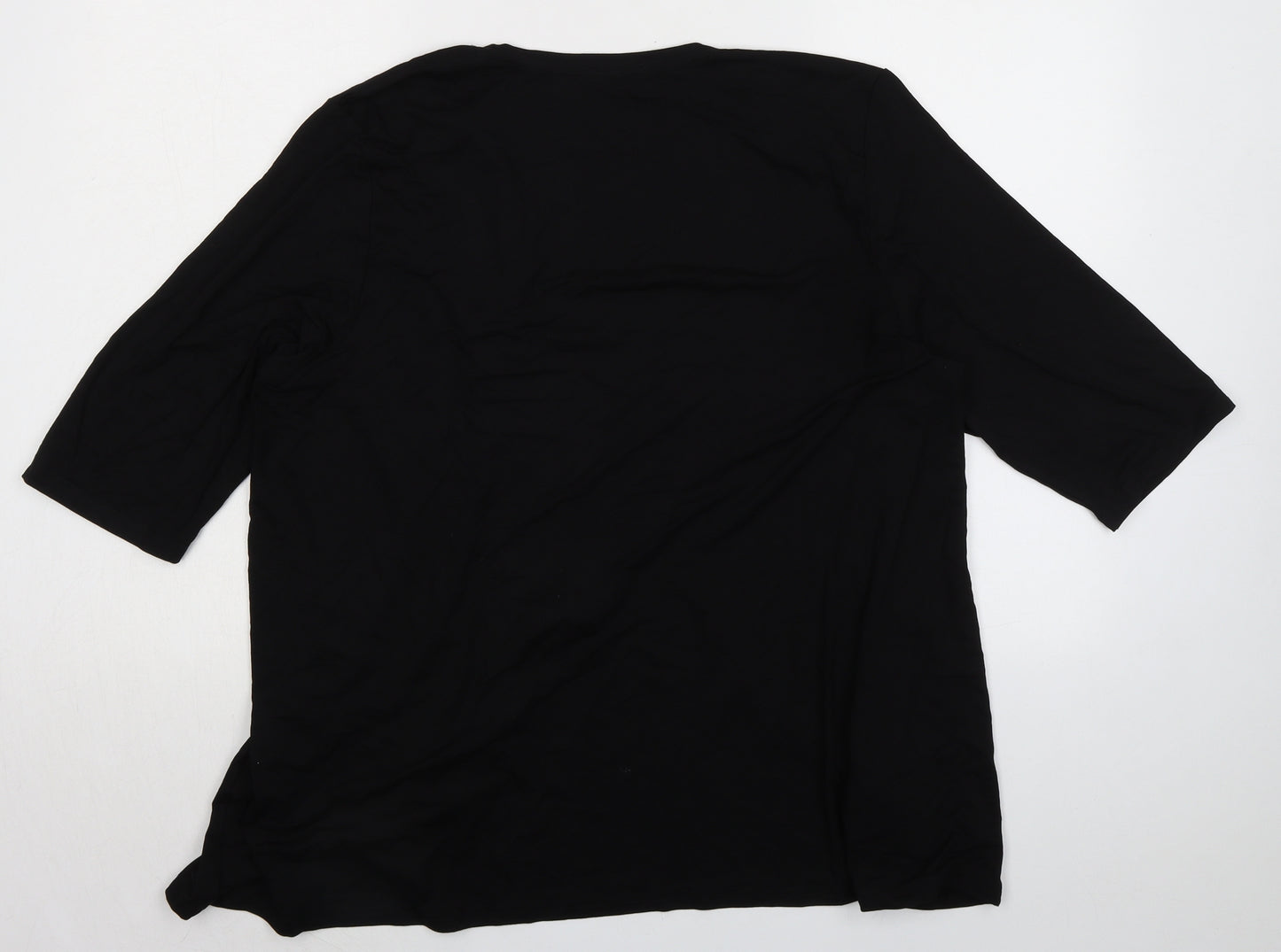 AAMILIFE Womens Black V-Neck Viscose Cardigan Jumper Size XL