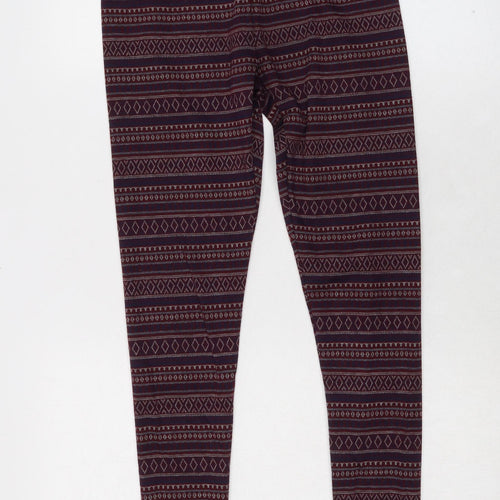 New Look Womens Multicoloured Geometric Polyester Carrot Leggings Size S L28 in