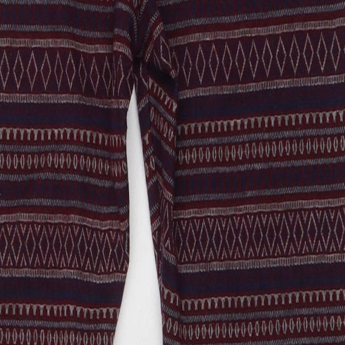 New Look Womens Multicoloured Geometric Polyester Carrot Leggings Size S L28 in