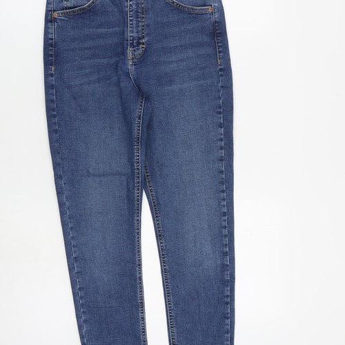 Topshop Womens Blue Cotton Skinny Jeans Size 28 in L30 in Regular Zip
