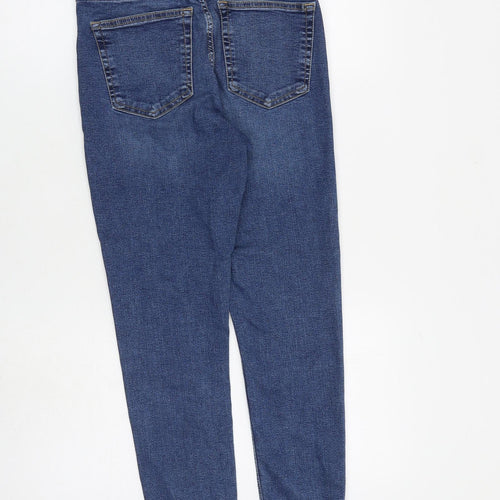 Topshop Womens Blue Cotton Skinny Jeans Size 28 in L30 in Regular Zip