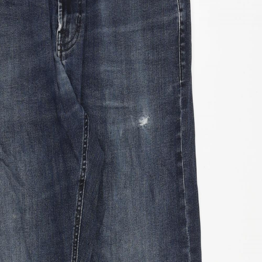 NEXT Mens Blue Cotton Straight Jeans Size 34 in L32 in Slim Zip