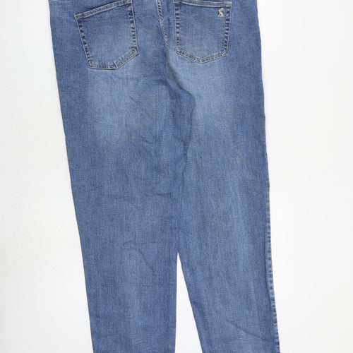 Joules Womens Blue Cotton Tapered Jeans Size 16 L29 in Regular Zip