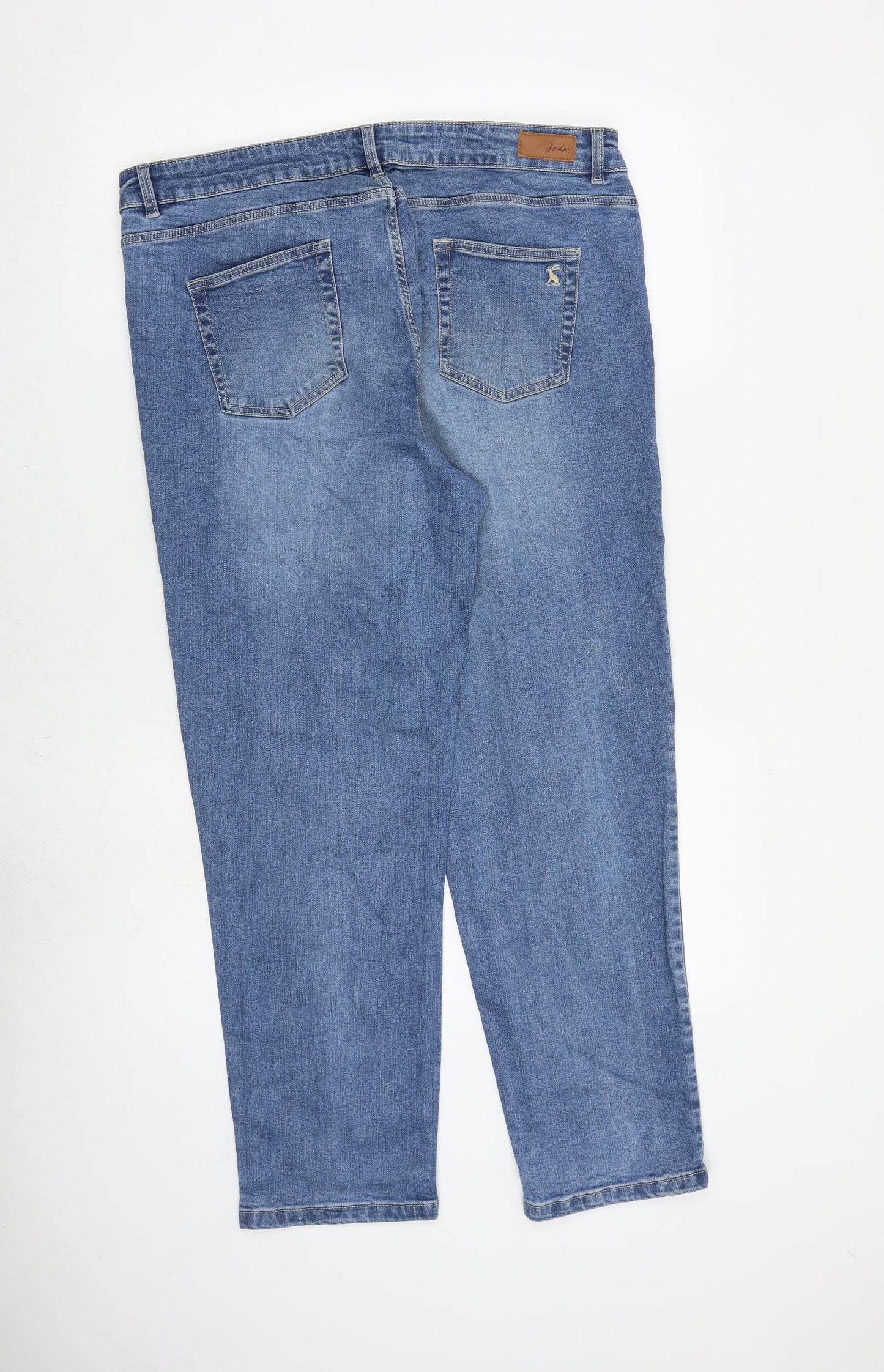 Joules Womens Blue Cotton Tapered Jeans Size 16 L29 in Regular Zip