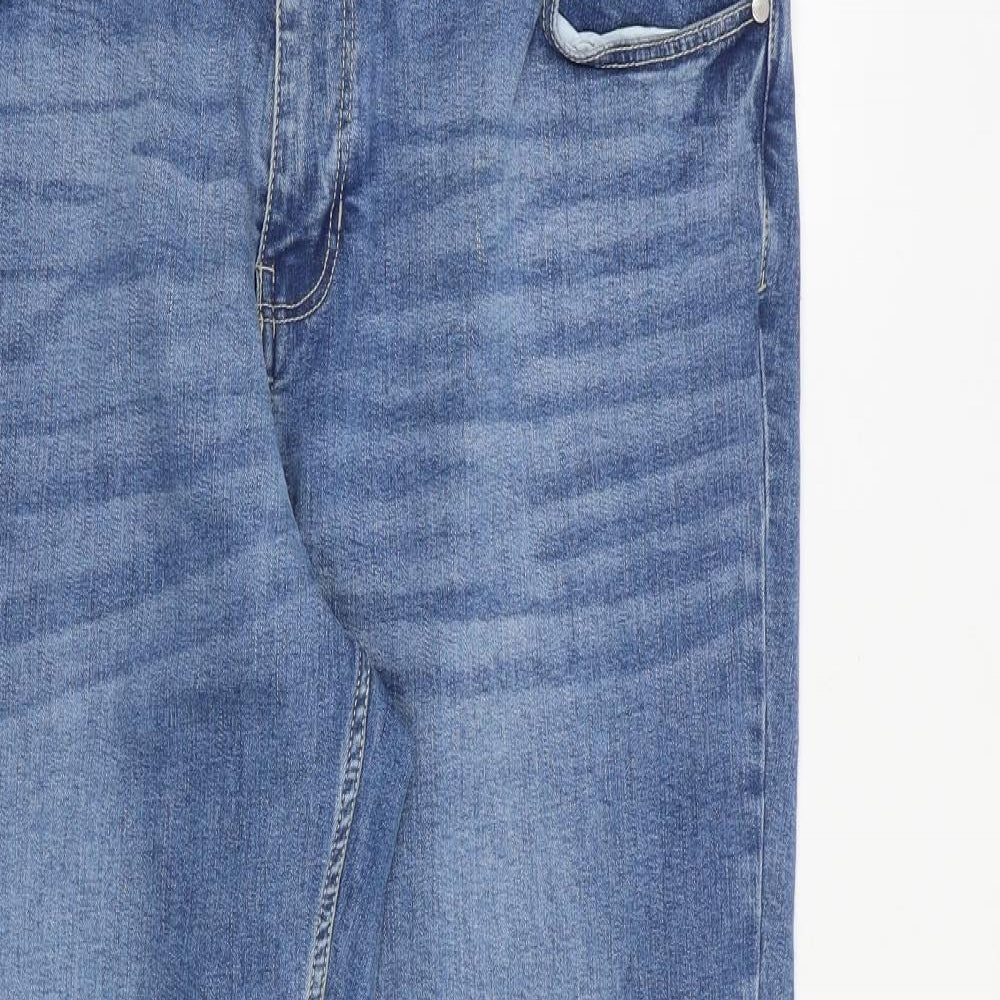 Joules Womens Blue Cotton Tapered Jeans Size 16 L29 in Regular Zip