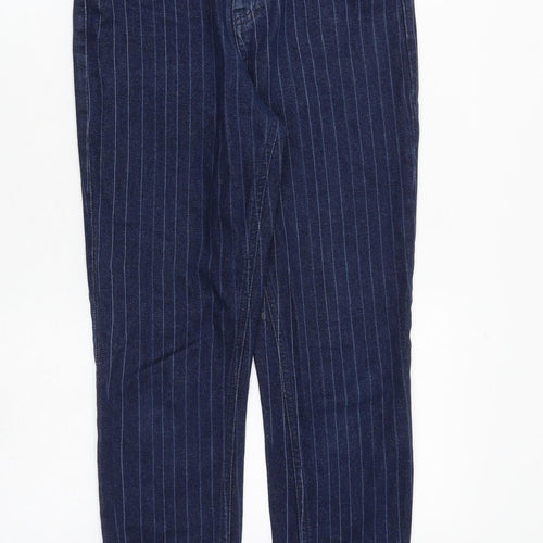 ASOS Womens Blue Striped Cotton Skinny Jeans Size 28 in L30 in Regular Zip