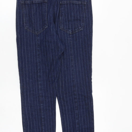 ASOS Womens Blue Striped Cotton Skinny Jeans Size 28 in L30 in Regular Zip