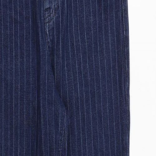 ASOS Womens Blue Striped Cotton Skinny Jeans Size 28 in L30 in Regular Zip