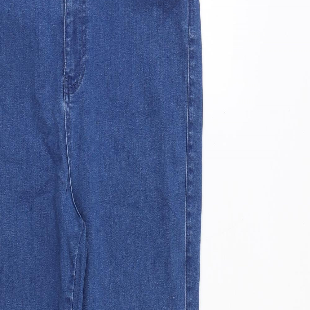 Very Womens Blue Cotton Flared Jeans Size 14 L27 in Regular Zip