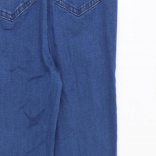Very Womens Blue Cotton Flared Jeans Size 14 L27 in Regular Zip