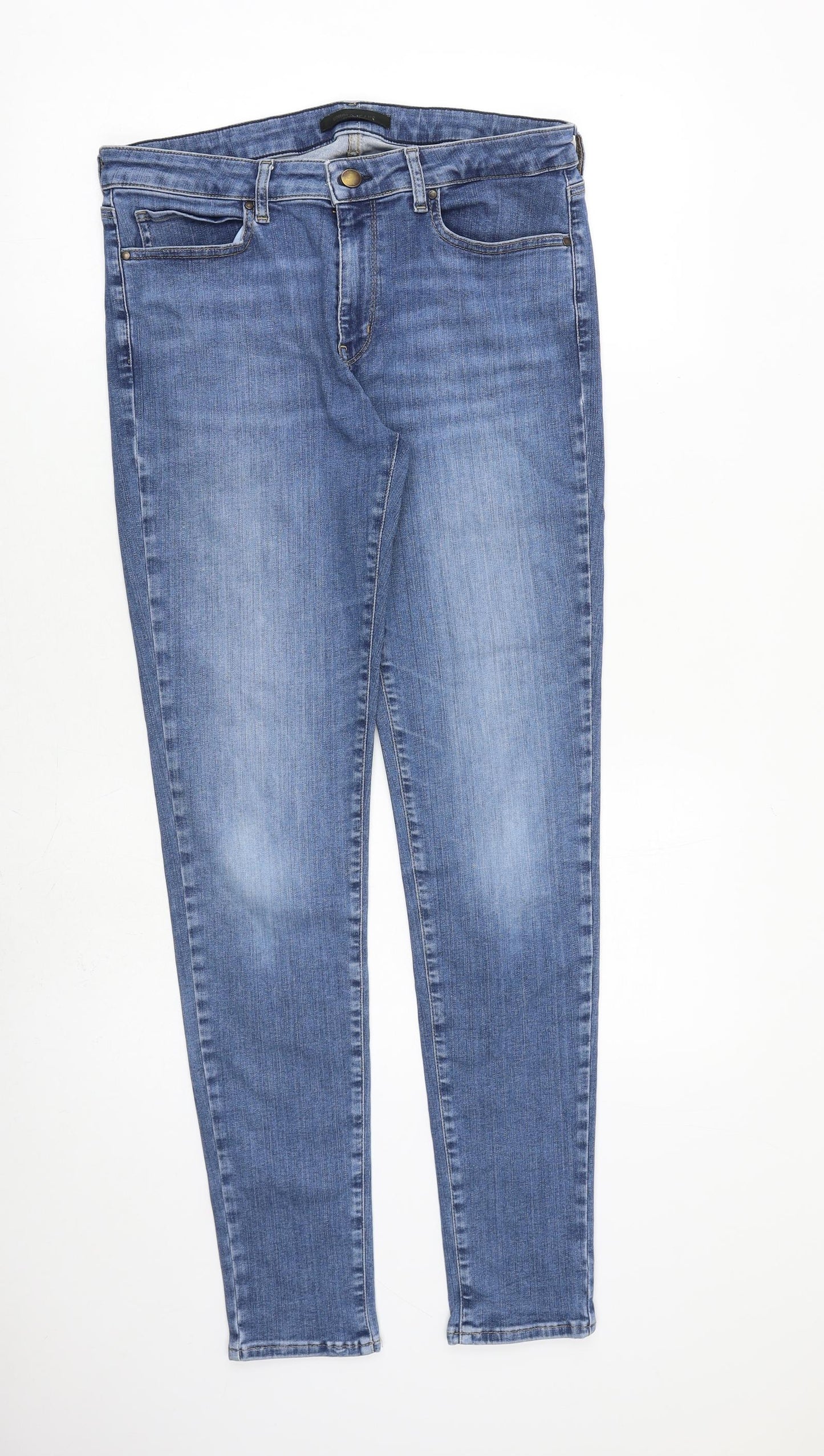Uniqlo Womens Blue Cotton Skinny Jeans Size 30 in L32 in Slim Zip
