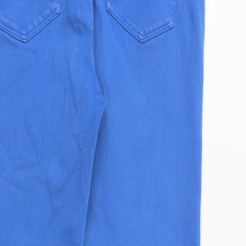 Marks and Spencer Womens Blue Cotton Straight Jeans Size 16 L28 in Regular Zip