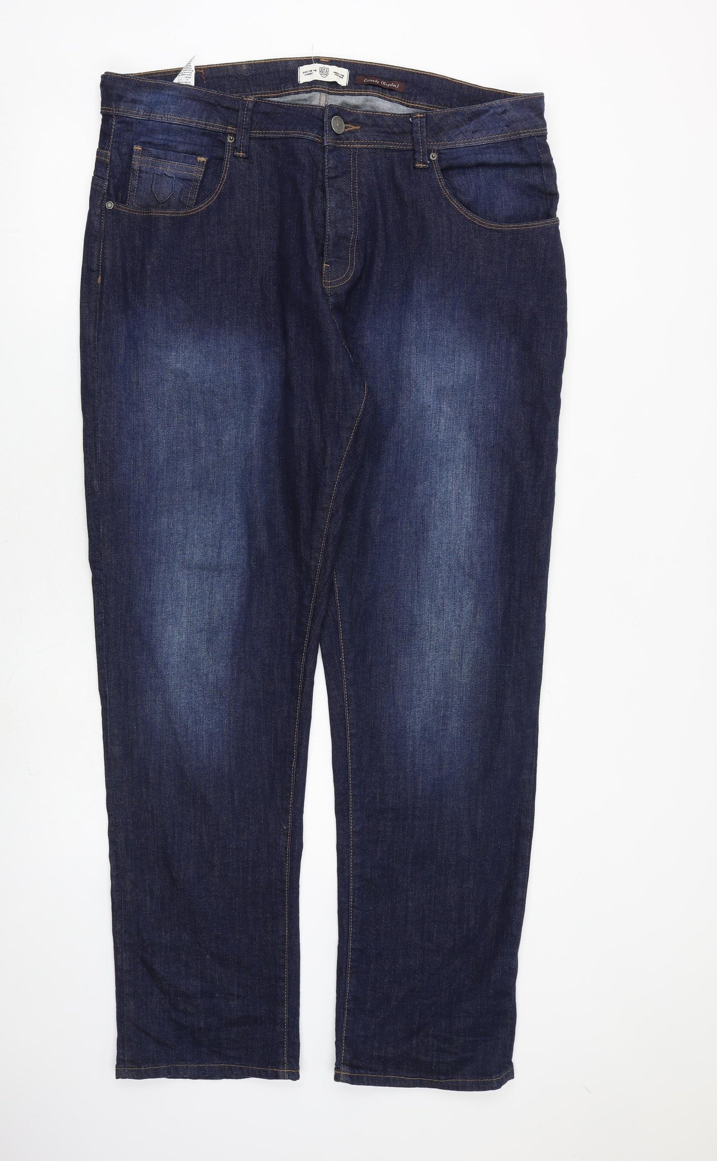 883 Police Mens Blue Cotton Straight Jeans Size 38 in L34 in Regular Button