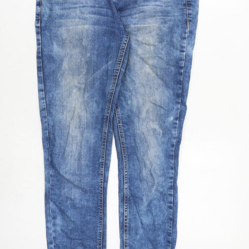 New Look Womens Blue Cotton Skinny Jeans Size 12 L30 in Slim Zip