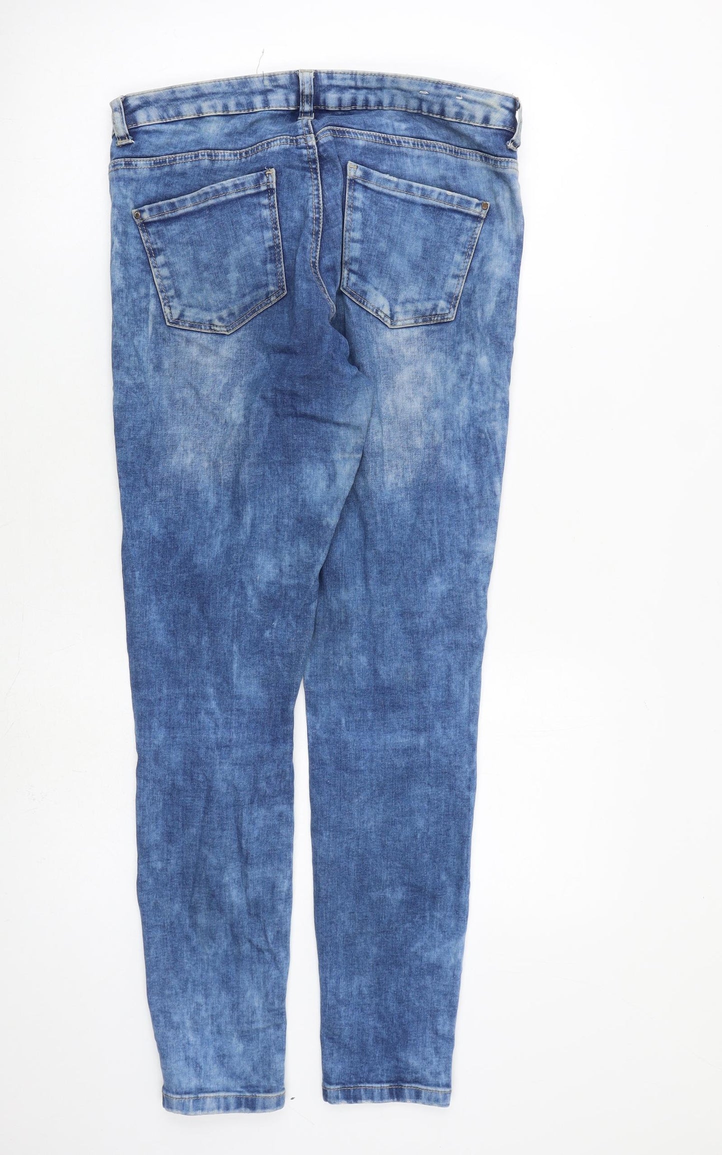 New Look Womens Blue Cotton Skinny Jeans Size 12 L30 in Slim Zip