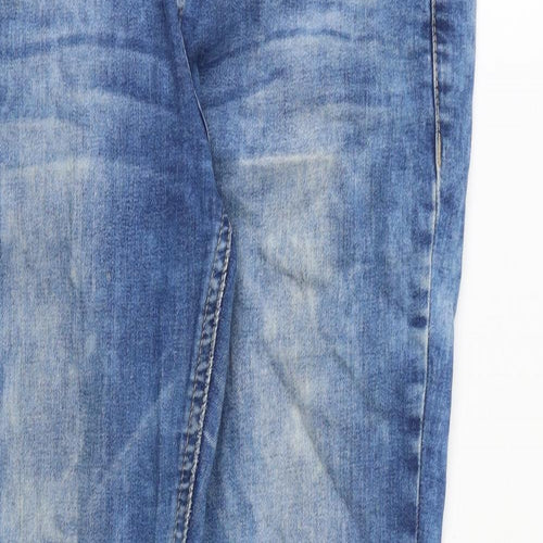 New Look Womens Blue Cotton Skinny Jeans Size 12 L30 in Slim Zip