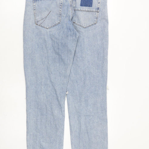 River Island Womens Blue Cotton Straight Jeans Size 8 L27 in Regular Zip