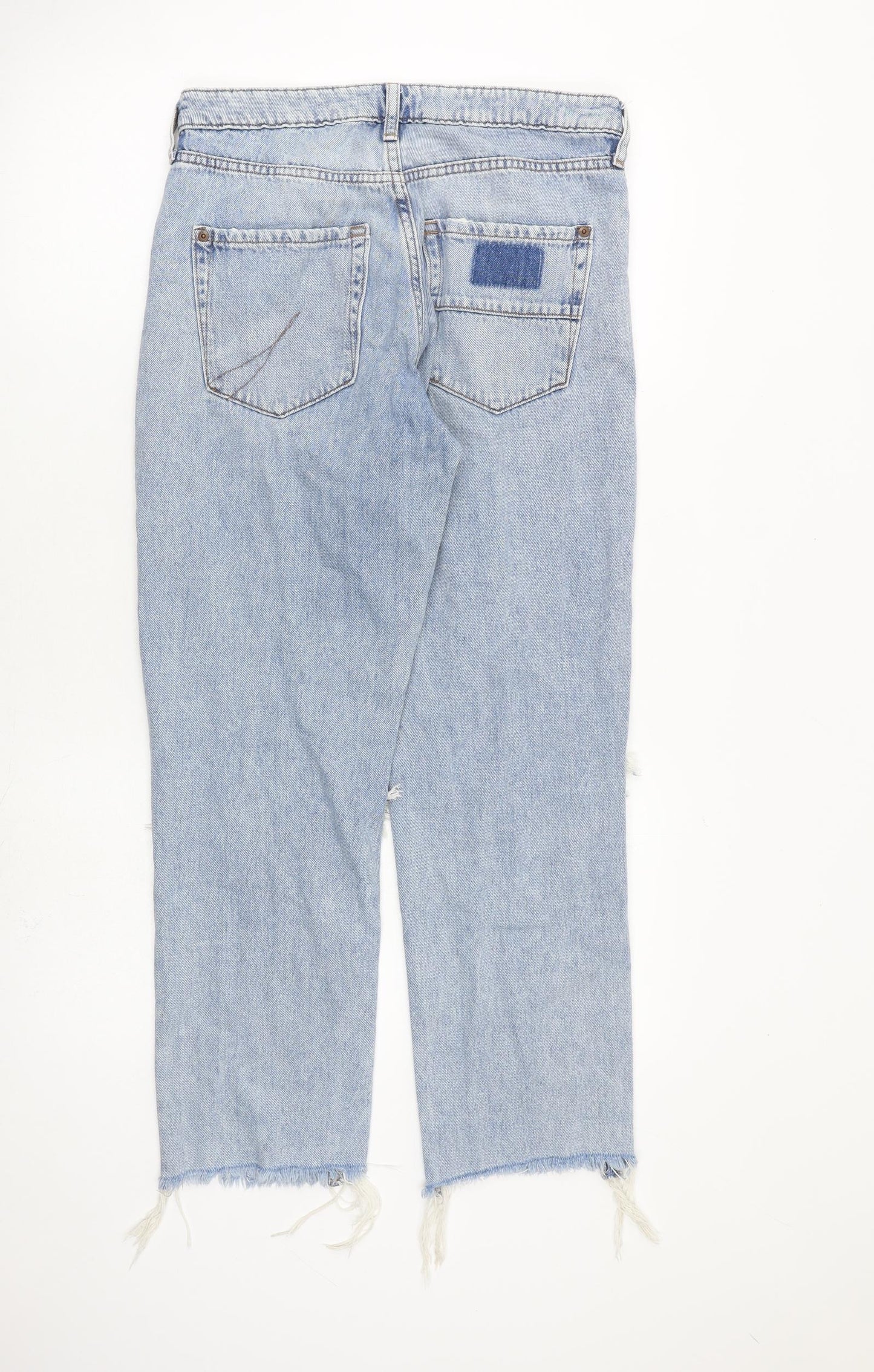 River Island Womens Blue Cotton Straight Jeans Size 8 L27 in Regular Zip