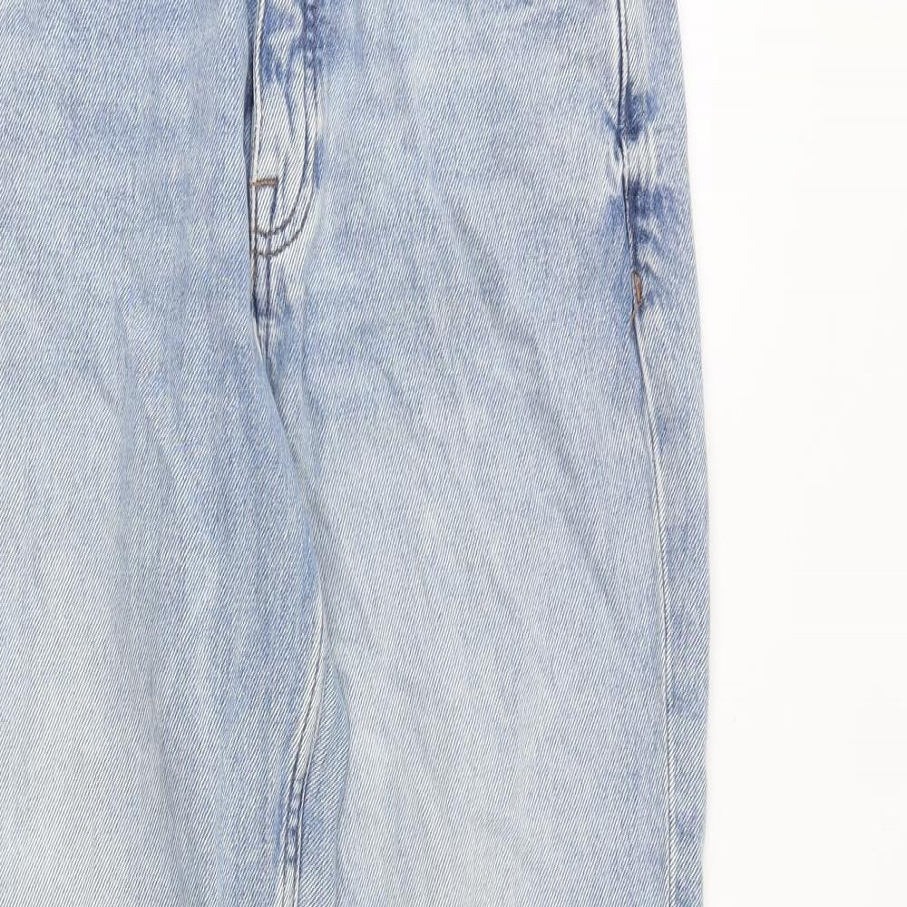 River Island Womens Blue Cotton Straight Jeans Size 8 L27 in Regular Zip