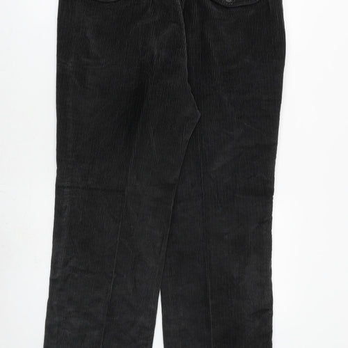 Marks and Spencer Mens Grey Cotton Trousers Size 36 in L29 in Regular Zip