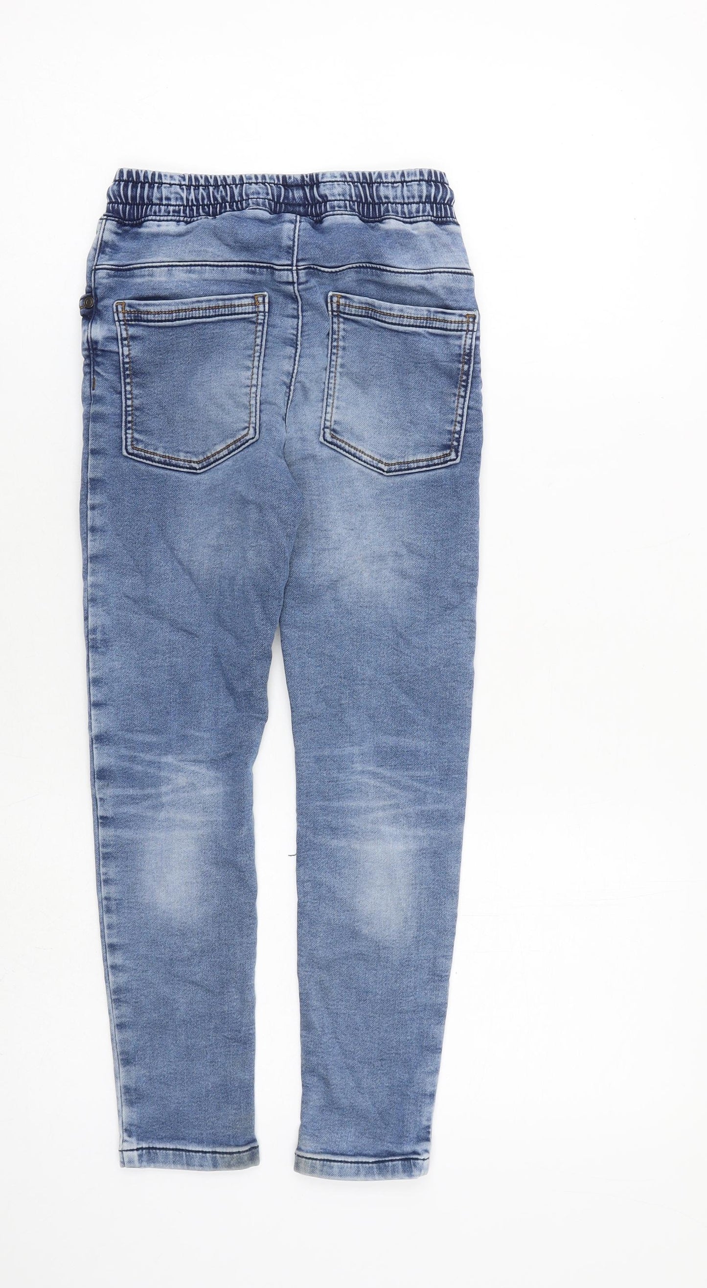 TU Boys Blue Cotton Skinny Jeans Size 8 Years L22 in Regular Drawstring