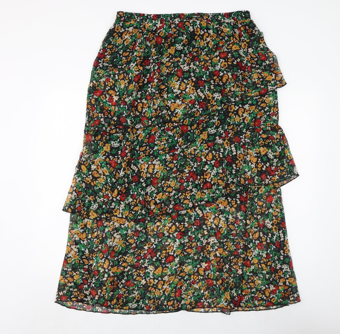 Spirit Womens Multicoloured Floral Polyester Peasant Skirt Size 14