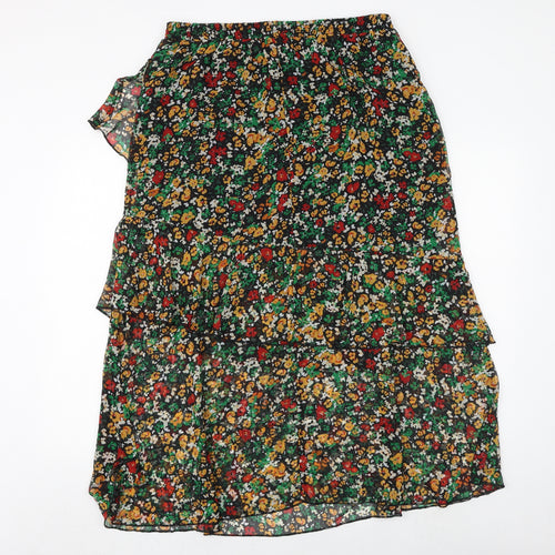 Spirit Womens Multicoloured Floral Polyester Peasant Skirt Size 14