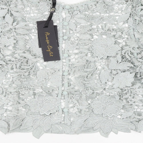 Phase Eight Womens Green Polyester Basic Blouse Size 16 Round Neck