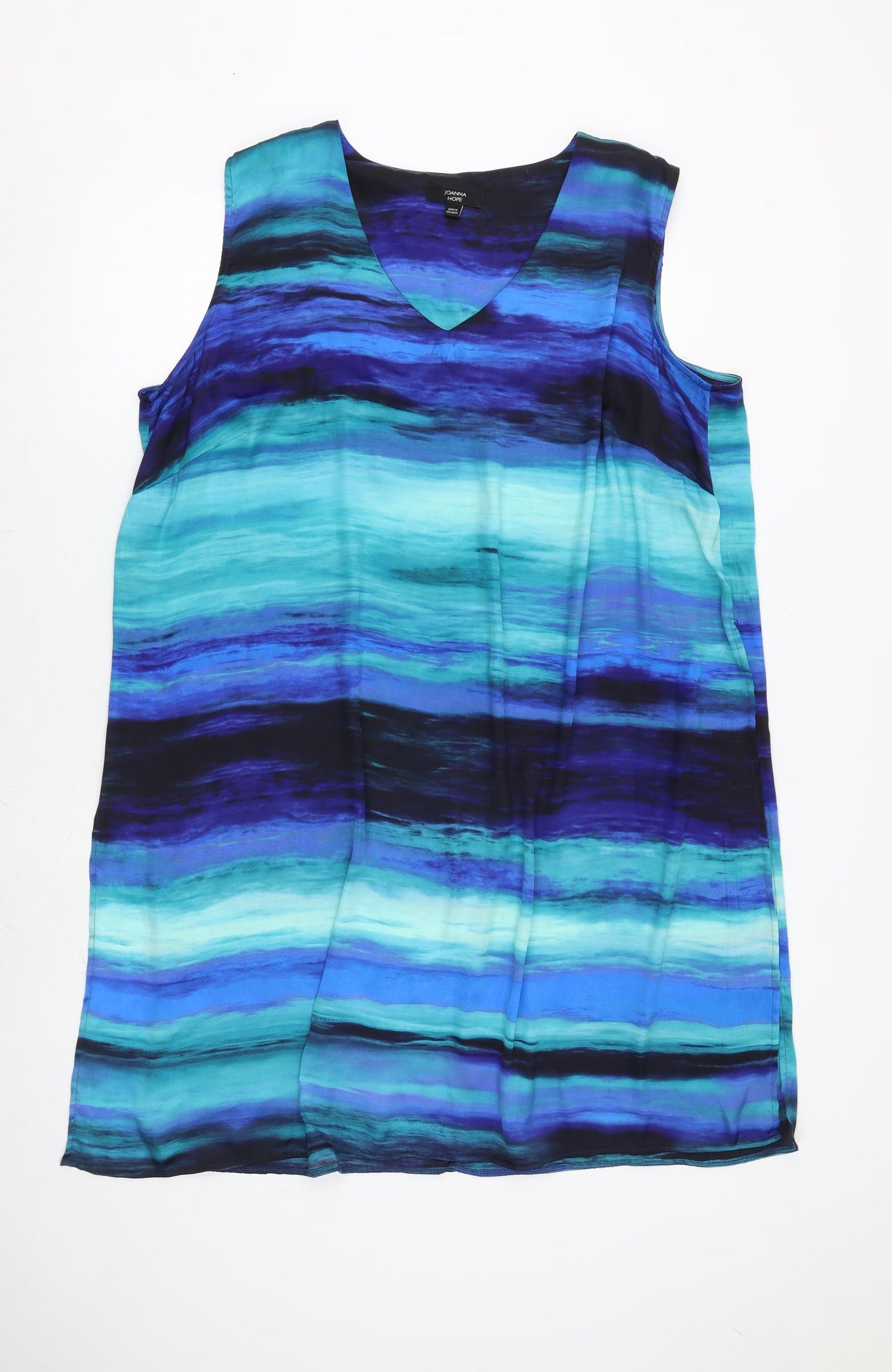 Joanna Hope Womens Multicoloured Tie Dye Polyester A-Line Size 24 V-Neck Pullover