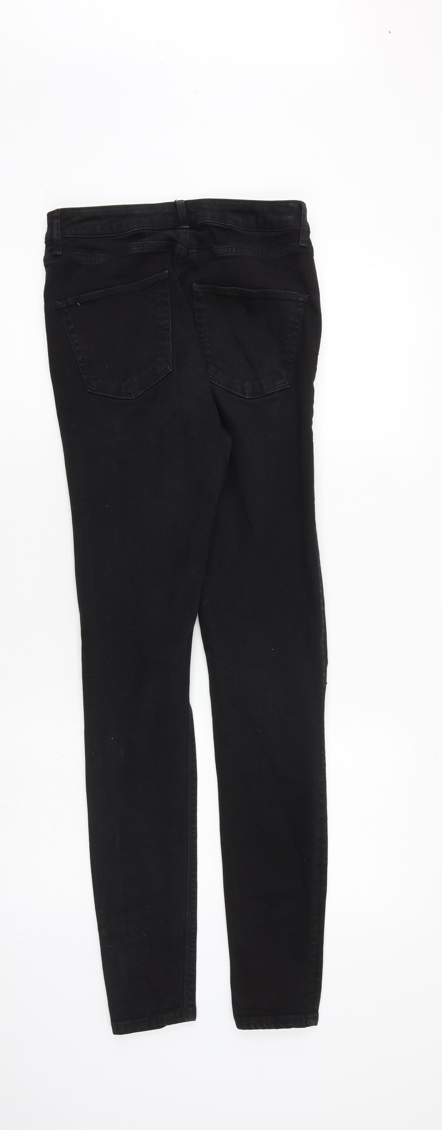 Topshop Womens Black Cotton Skinny Jeans Size 28 in L34 in Regular Zip