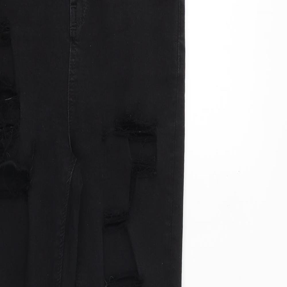 Topshop Womens Black Cotton Skinny Jeans Size 28 in L34 in Regular Zip