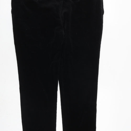 Zara Mens Black Cotton Trousers Size 36 in L28 in Regular Zip