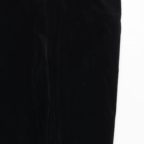 Zara Mens Black Cotton Trousers Size 36 in L28 in Regular Zip